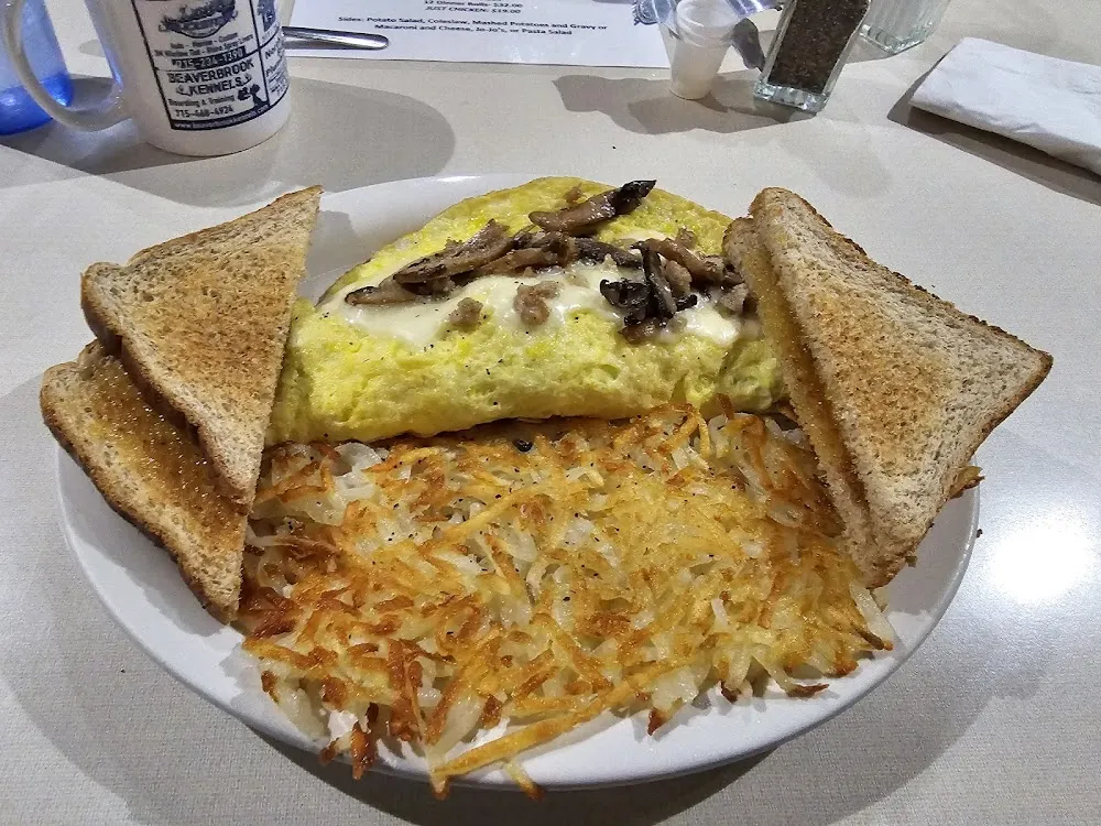 Sausage Mushroom and Swiss Omelet